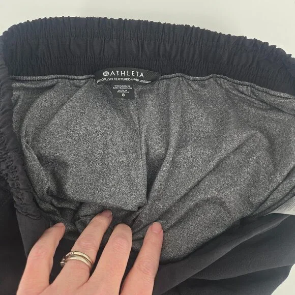 NWT Athleta Brooklyn Textured Lined Jogger 28" - 8 Black Camo - Picture 3 of 6